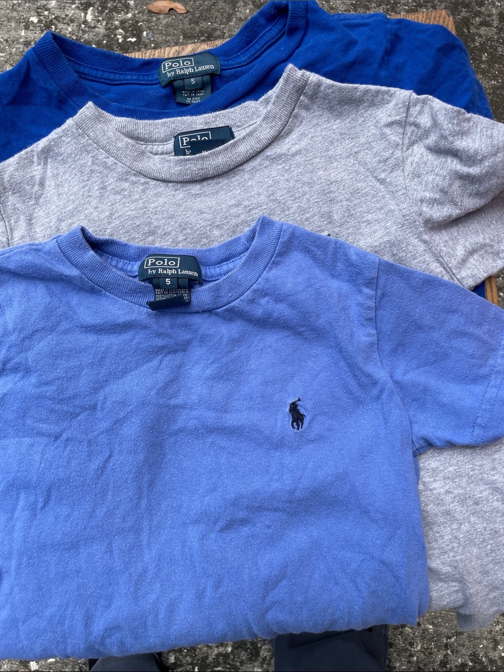 Polo by Ralph Lauren Short Sleeve Tees in Royal Blue, Heather Gray & Light Blue